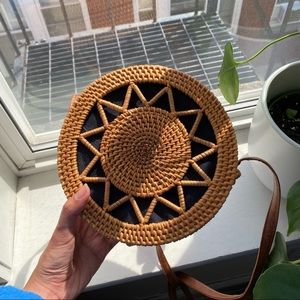 Woven Rattan Crossbody Bali Bag